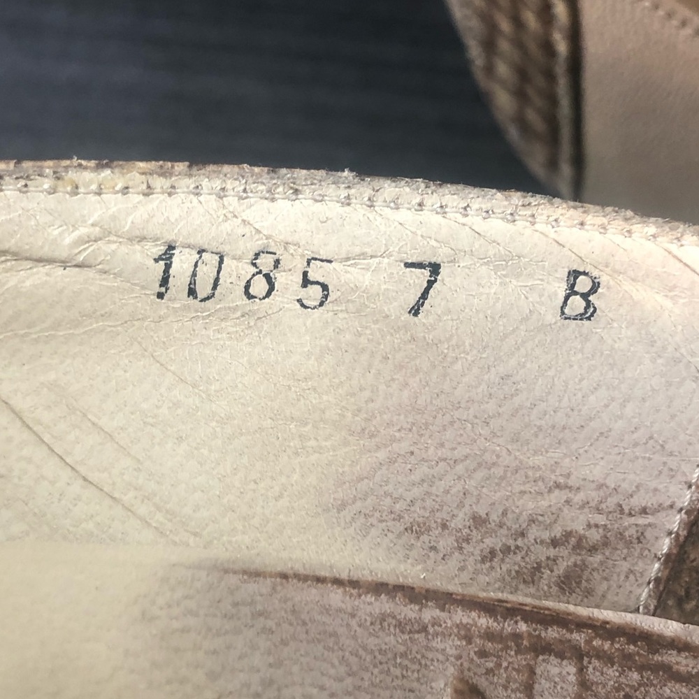👠Christian Dior Vintage Tan Leather & Snakeskin-Textured Trim Heels -Size 7 👠 - Picture 9 of 16